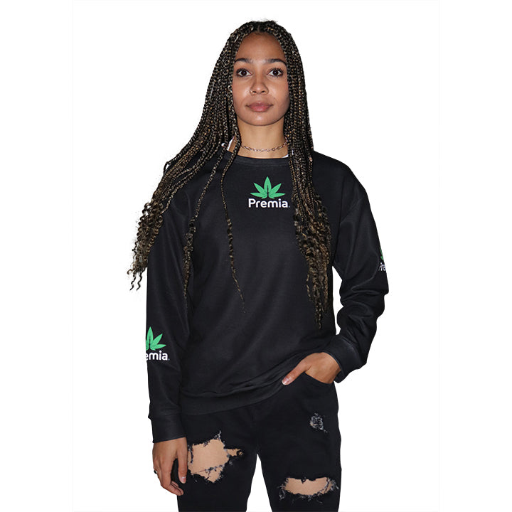 Premia black womens crew sweatshirt