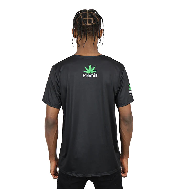 Premia black men's fitness mesh type t-shirt