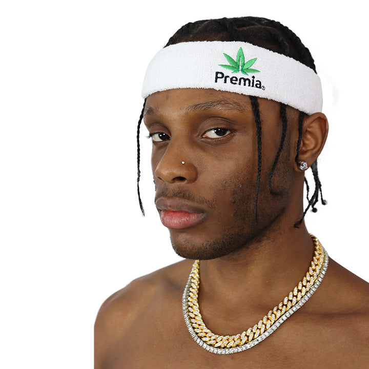 Premia white head/sweat band 