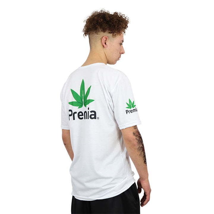 Men's T-shirt - White, Green Leafs, Large on Back