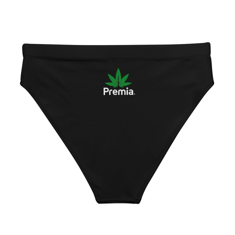 Black & Green Logo -  high-waisted, recycled, bikini bottom