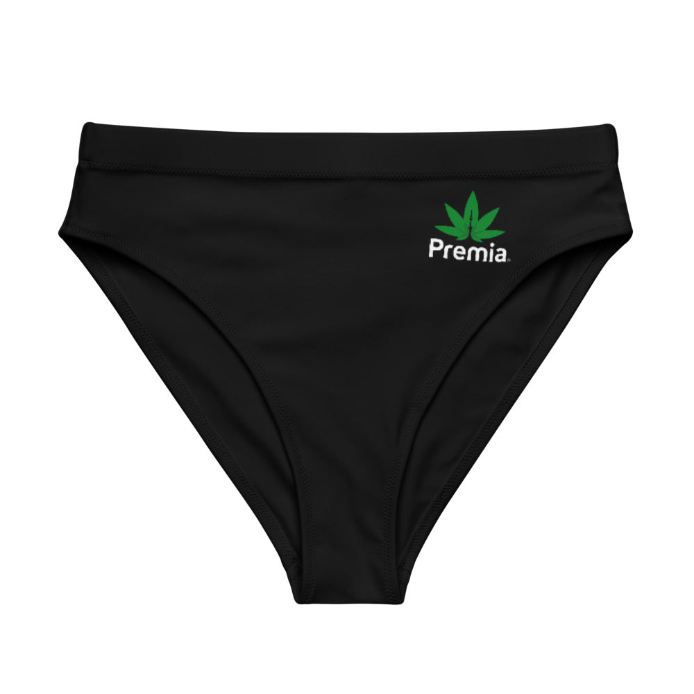 Black & Green Logo -  high-waisted, recycled, bikini bottom