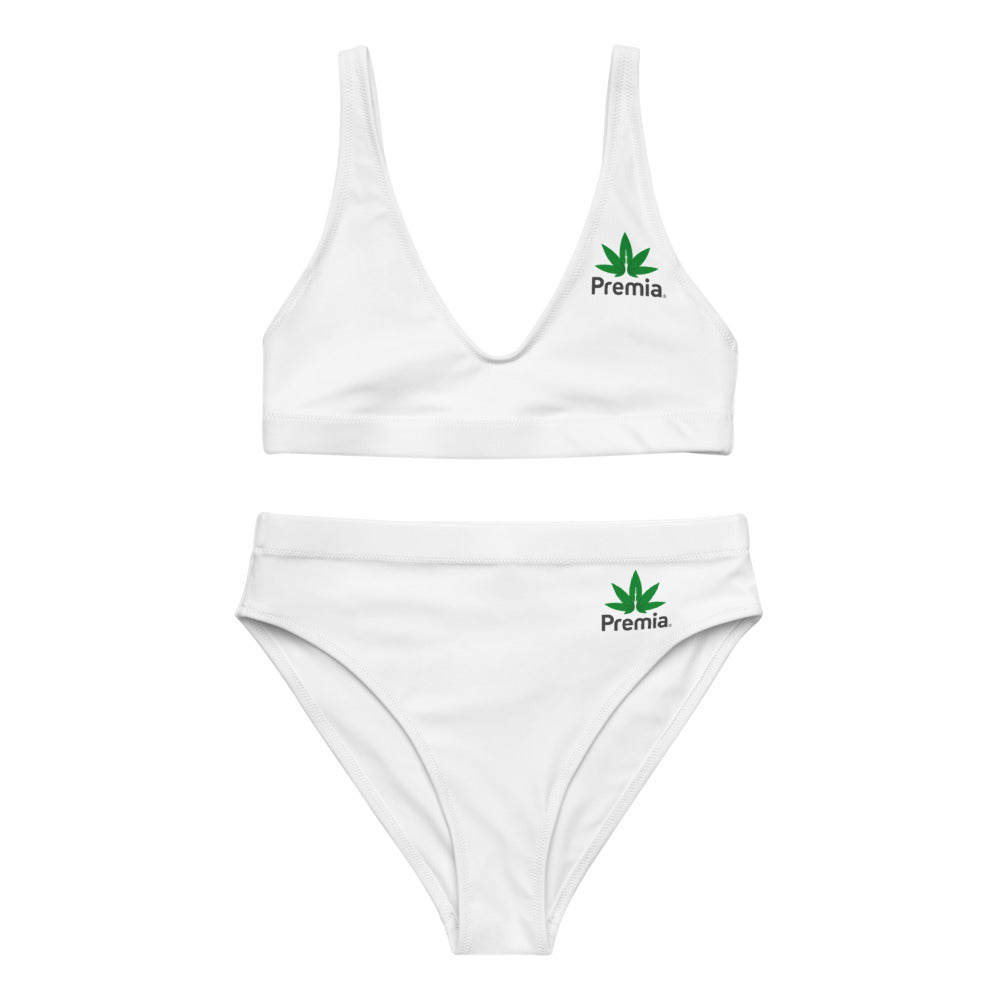 Premia White Recycled high-waisted bikini
