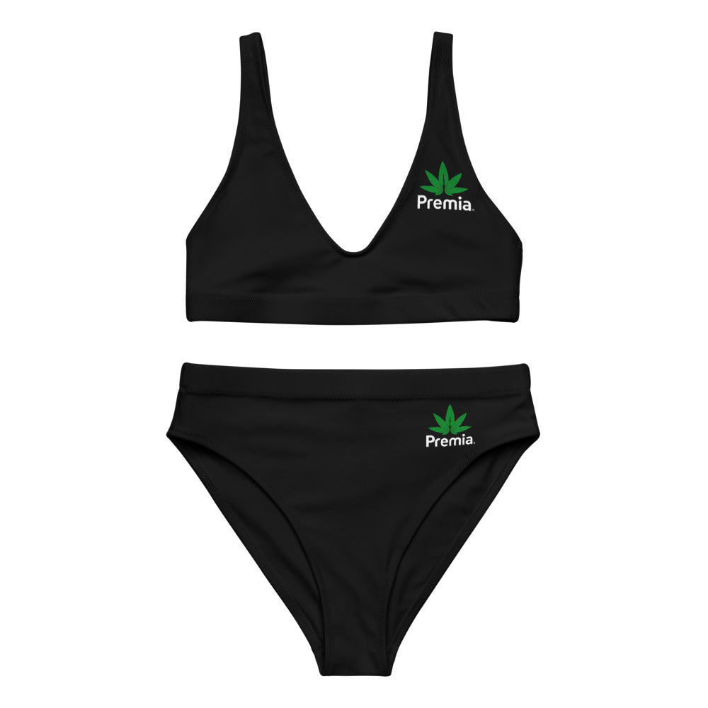 Premia Black Recycled high-waisted bikini