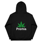 Premia Black Women's Hoodie - Large Green Leaf