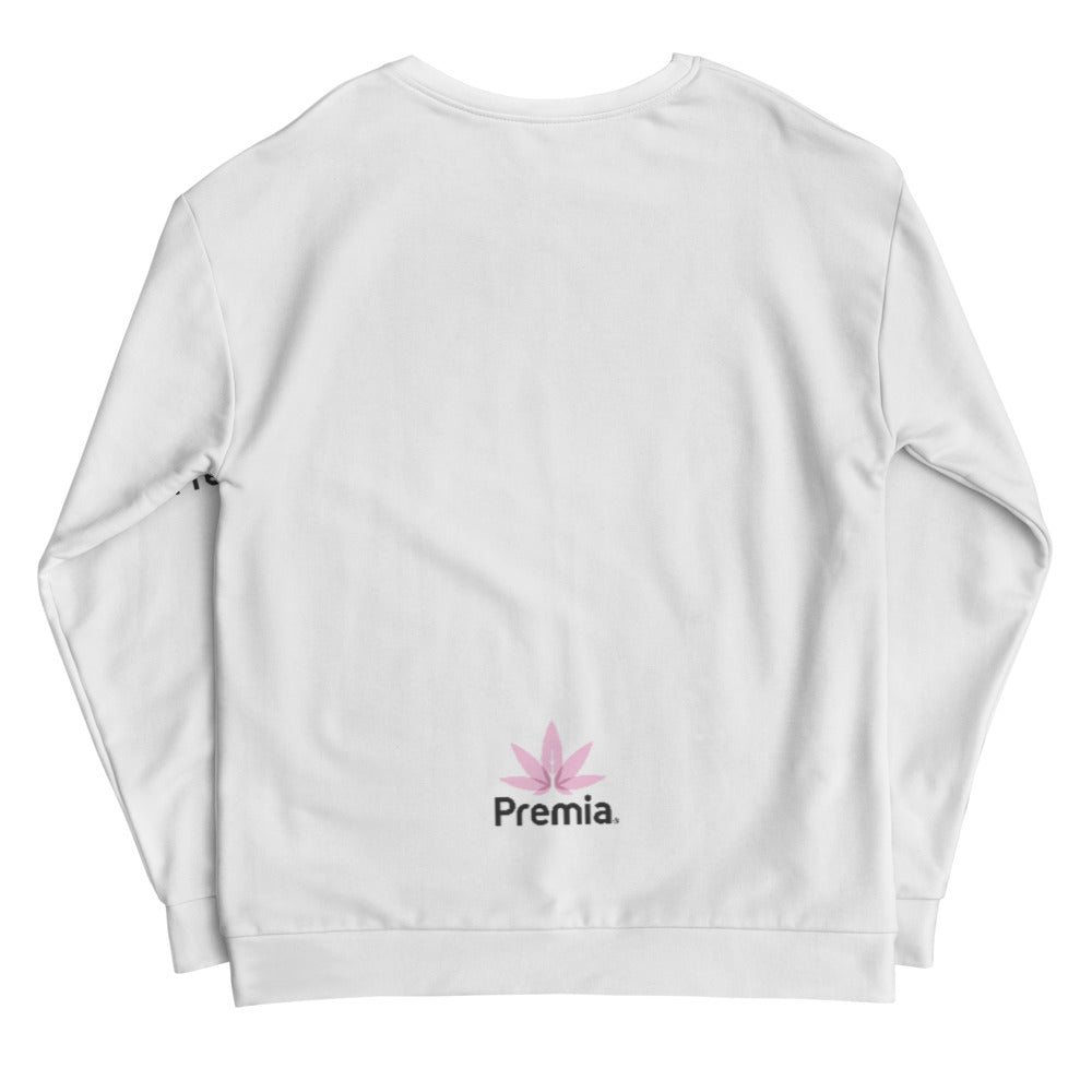 Premia Creme Crew Sweatshirt - Small Pink Leaf