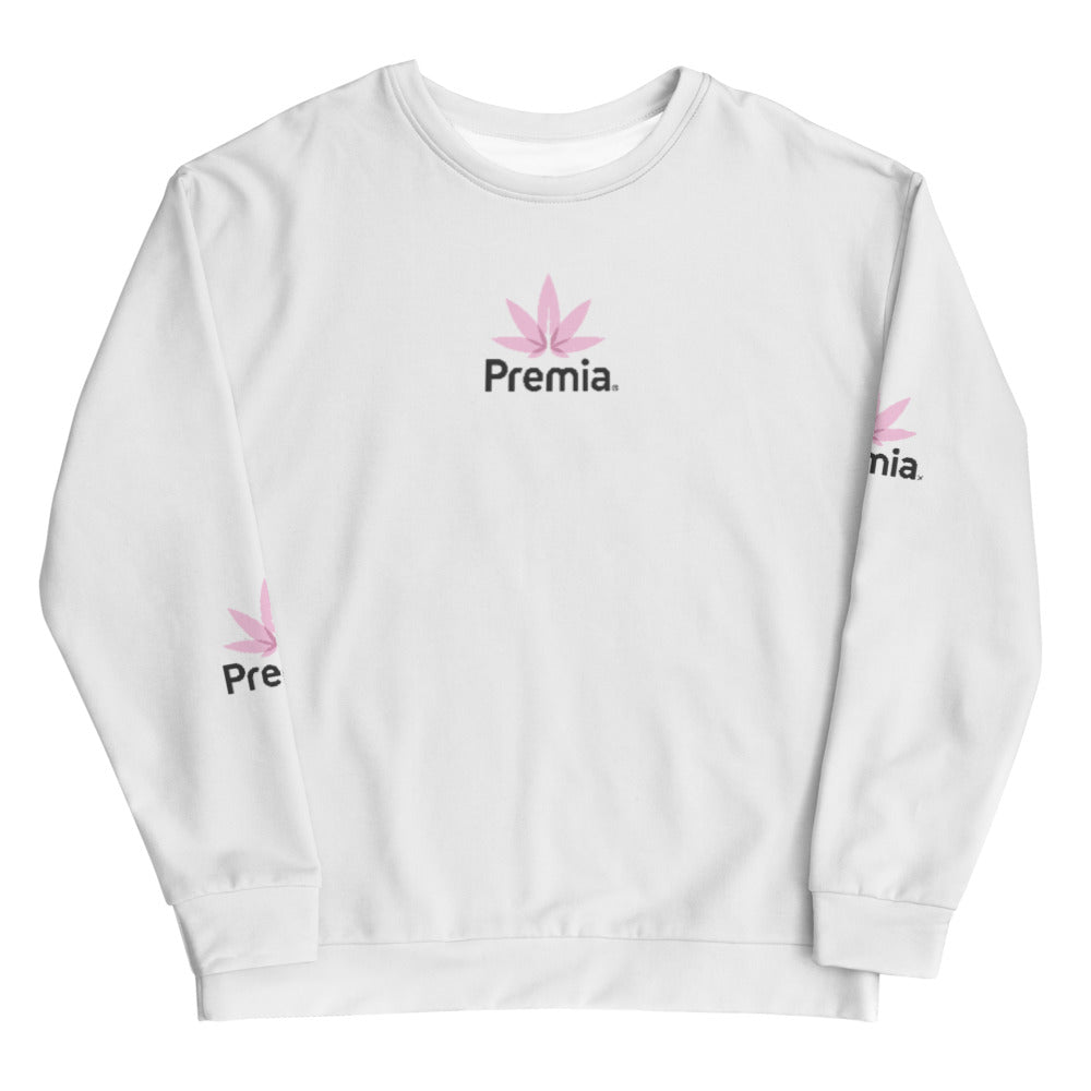 Premia Creme Crew Sweatshirt - Small Pink Leaf