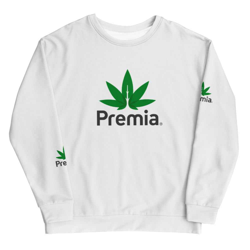 Premia Women's Creme Sweatshirt - Large Green Leaf