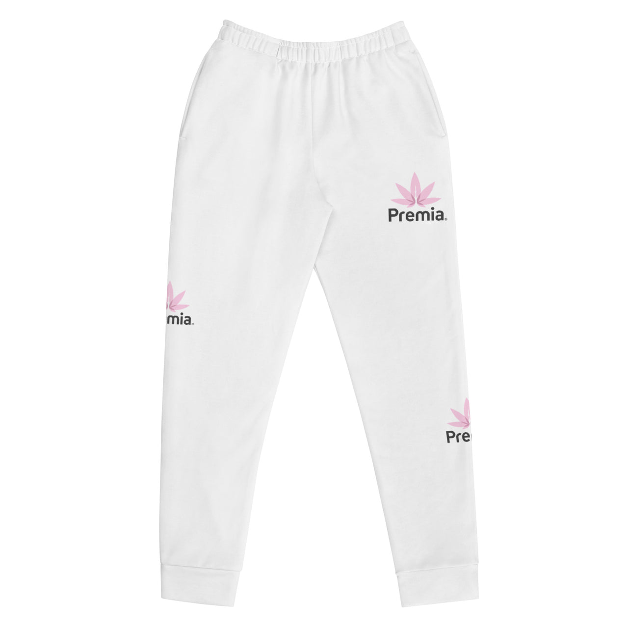Premia White Pink Leaf  - Women's Sweat Pants