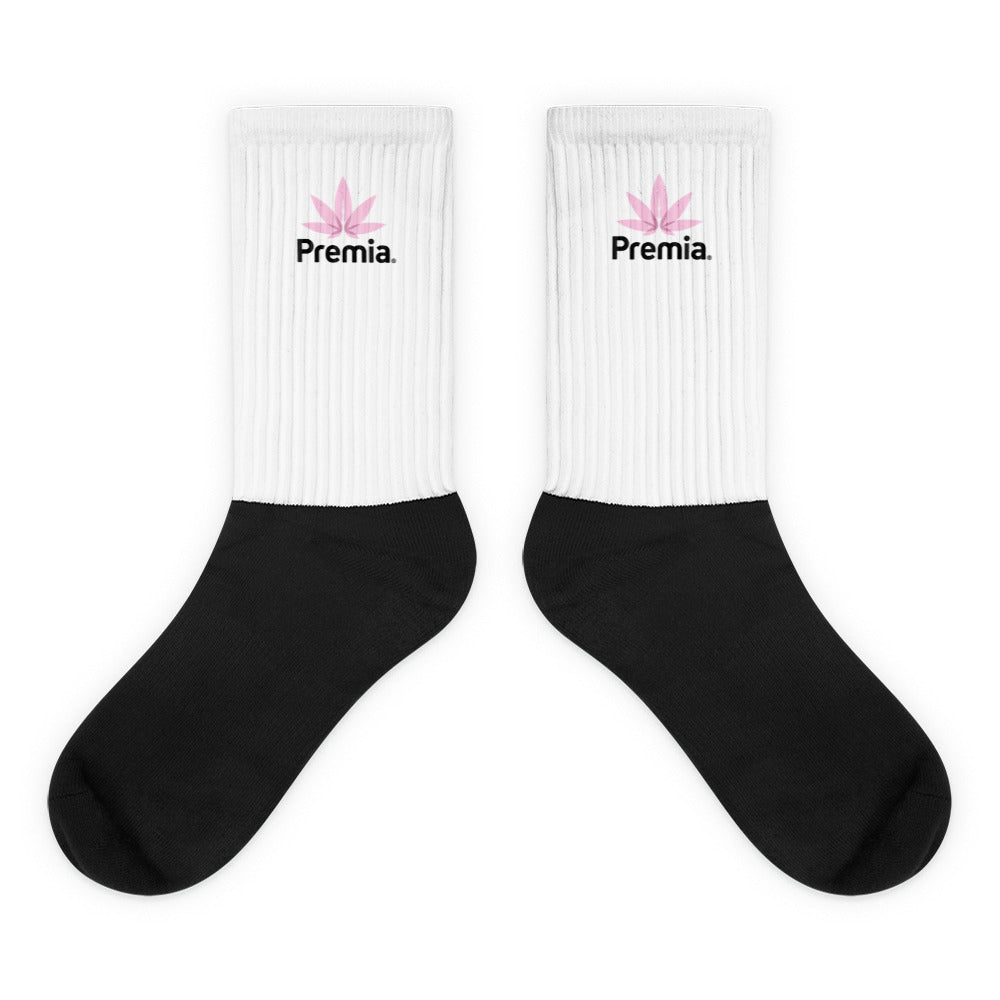 White Socks - Pink Leaf